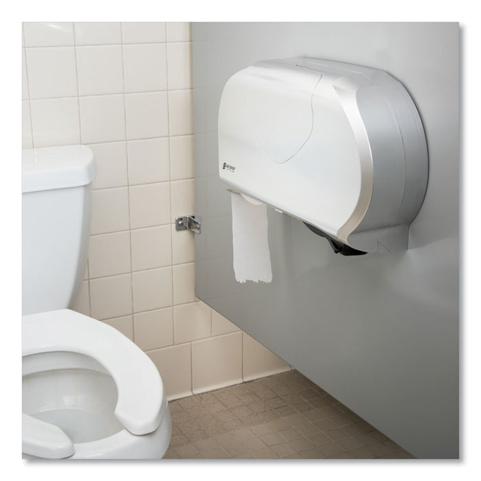 Twin 9" Jumbo Bath Tissue Dispenser, Summit, 19.25 x 6 x 12.25, Faux Stainless Steel