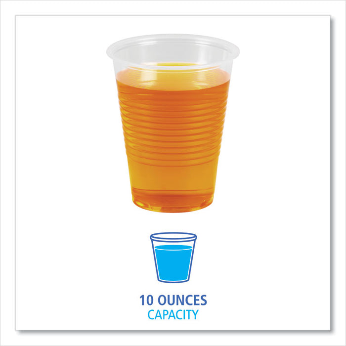 Translucent Plastic Cold Cups, 10 oz, 100/Sleeve, 10 Sleeves/Carton