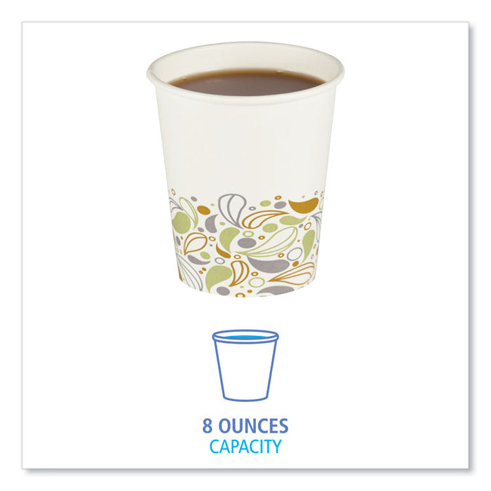 Deerfield Printed Paper Hot Cups, 8 oz, 50/Sleeve, 20 Sleeves/Carton