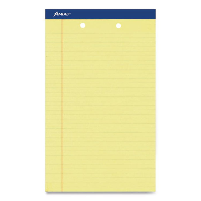 Perforated Writing Pads, Wide/Legal Rule, (50) Canary Yellow 8.5 x 14 Sheets, Dozen