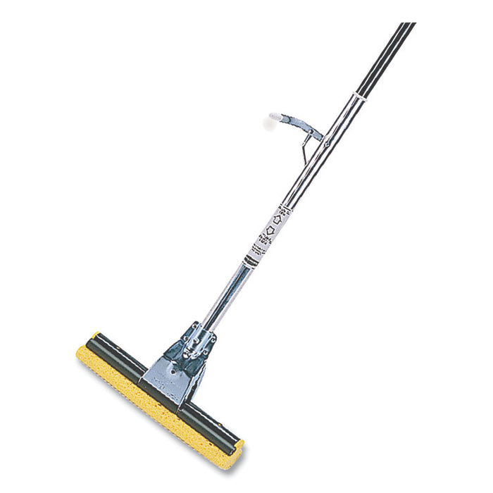 Steel Sponge Mop, 12" Yellow Cellulose Sponge Head, Bronze Steel Handle