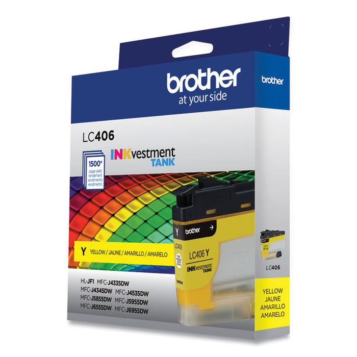 LC406YS INKvestment Ink, 1,500 Page-Yield, Yellow