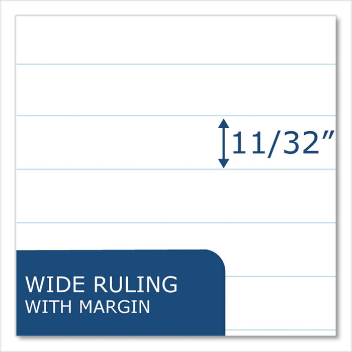 Notebook Filler Paper, 3-Hole, 8 x 10.5, Wide/Legal Rule, 300/Pack