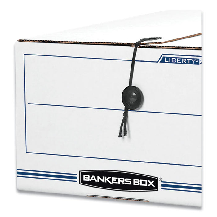 LIBERTY Plus Heavy-Duty Strength Storage Boxes, Letter Files, 12.25" x 24.13" x 10.75", White/Blue, 12/Carton
