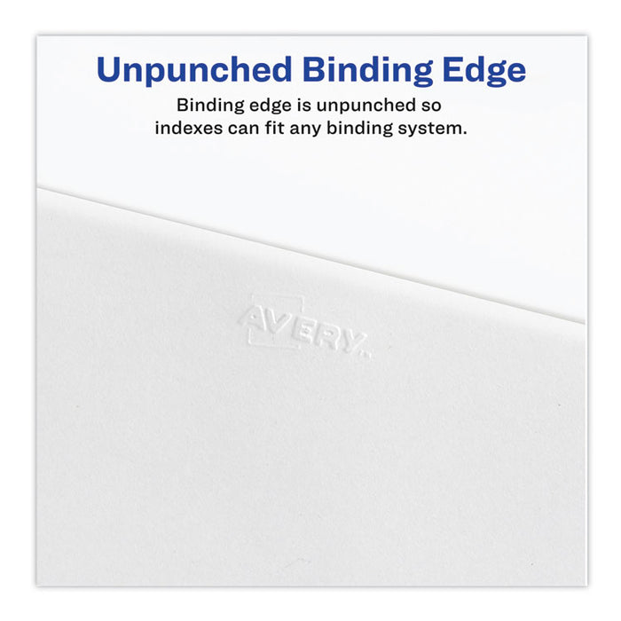 Preprinted Legal Exhibit Side Tab Index Dividers, Avery Style, 10-Tab, 55, 11 x 8.5, White, 25/Pack, (1055)