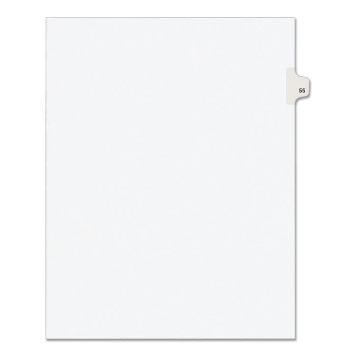 Preprinted Legal Exhibit Side Tab Index Dividers, Avery Style, 10-Tab, 55, 11 x 8.5, White, 25/Pack, (1055)