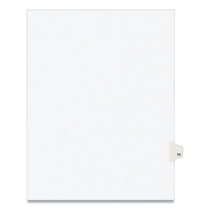 Preprinted Legal Exhibit Side Tab Index Dividers, Avery Style, 10-Tab, 70, 11 x 8.5, White, 25/Pack, (1070)