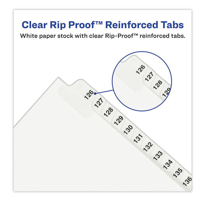 Preprinted Legal Exhibit Side Tab Index Dividers, Avery Style, 25-Tab, 26 to 50, 14 x 8.5, White, 1 Set, (1431)