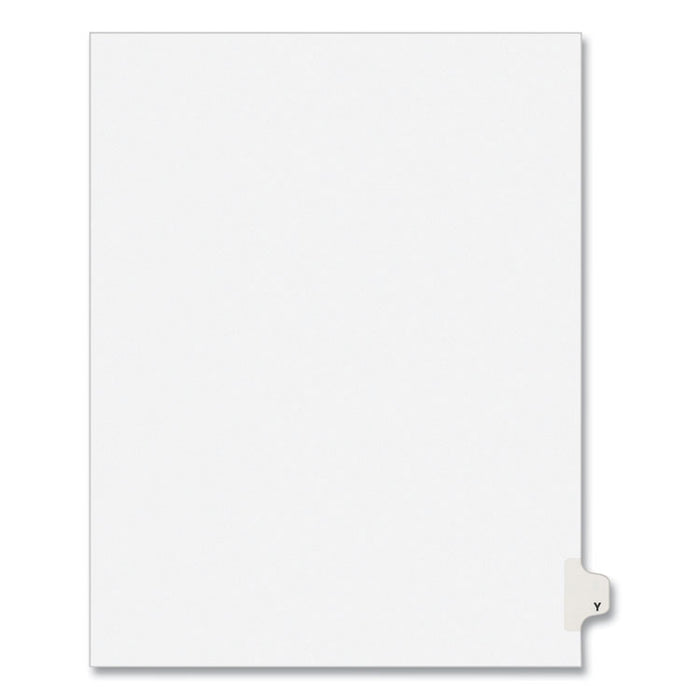 Preprinted Legal Exhibit Side Tab Index Dividers, Avery Style, 26-Tab, Y, 11 x 8.5, White, 25/Pack, (1425)
