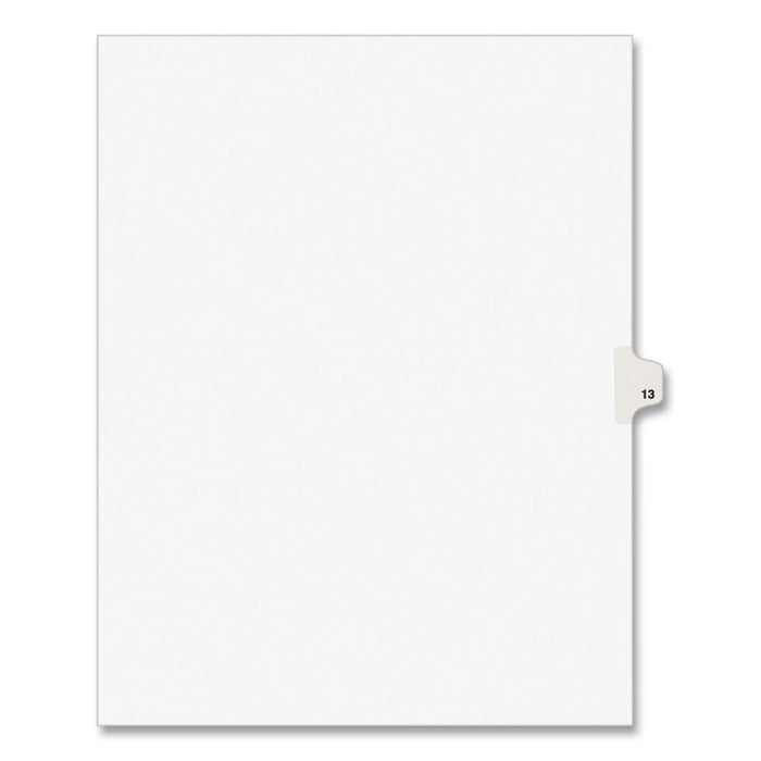 Preprinted Legal Exhibit Side Tab Index Dividers, Avery Style, 10-Tab, 13, 11 x 8.5, White, 25/Pack