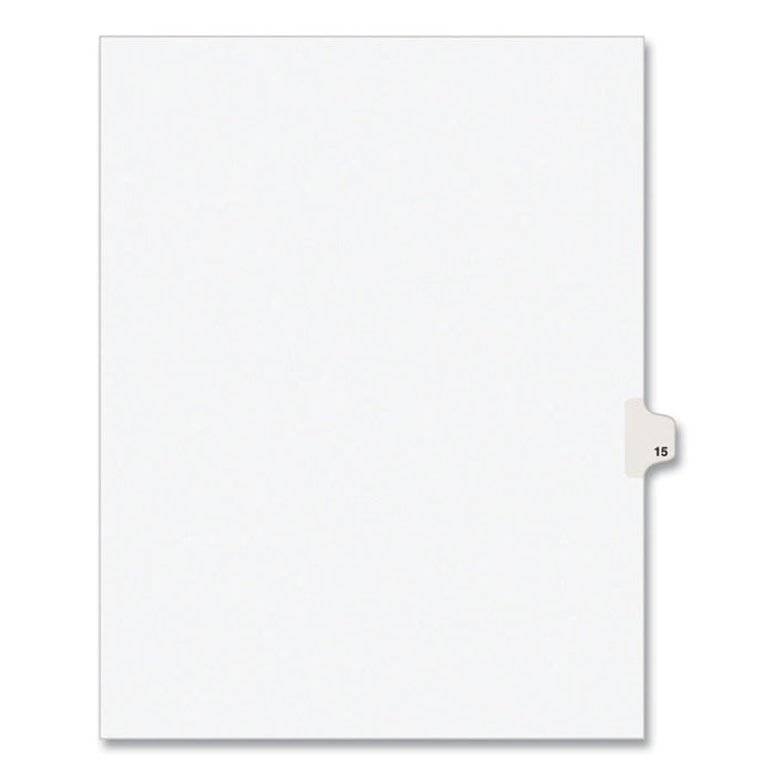 Preprinted Legal Exhibit Side Tab Index Dividers, Avery Style, 10-Tab, 15, 11 x 8.5, White, 25/Pack