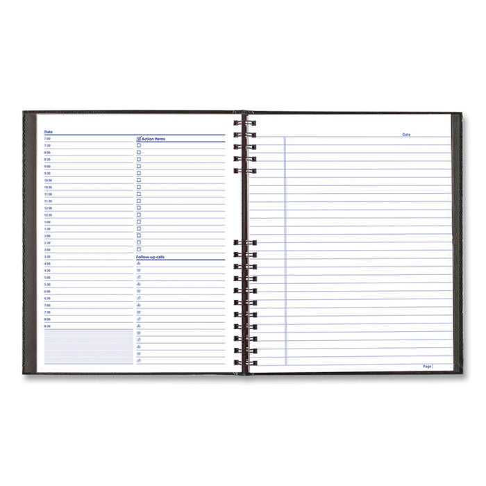 NotePro Undated Daily Planner, 10.75 x 8.5, Black Cover, Undated