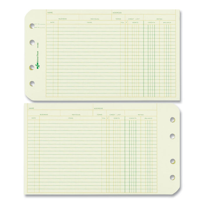 Four-Ring Binder Refill Sheets, 5 x 8.5, Green, 100/Pack