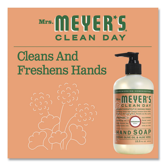 Clean Day Liquid Hand Soap, Geranium Scent, 12.5 oz, 6/Carton