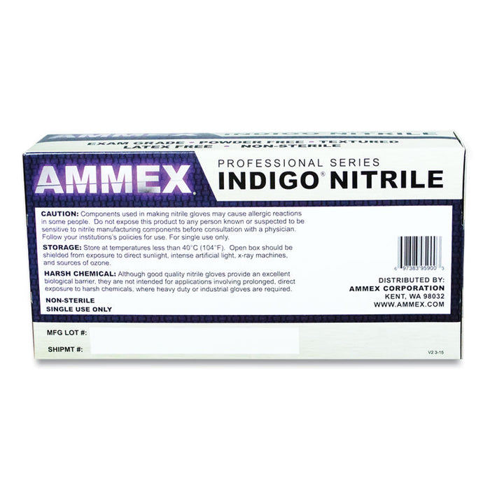 Nitrile Exam Gloves, Powder-Free, Large, 3 mil Thick, Indigo, 100/Box