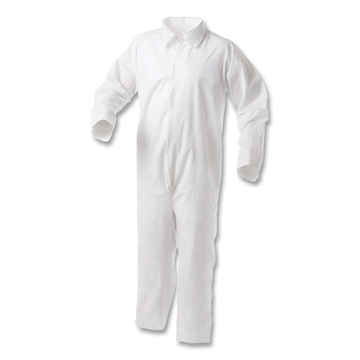A35 Liquid and Particle Protection Coveralls, Zipper Front, 2X-Large, White, 25/Carton