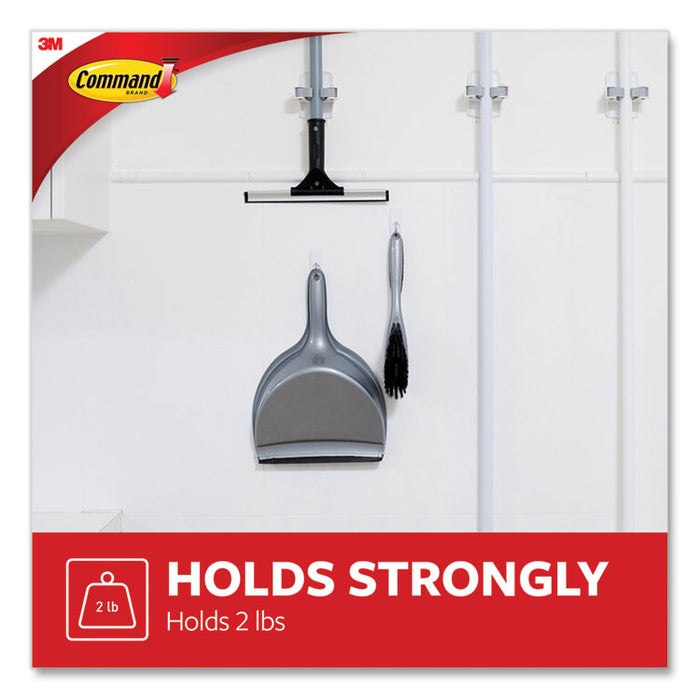 Medium Wire Hooks, Metal Wire, Silver/White, Supports 2 lb, 13/Pack
