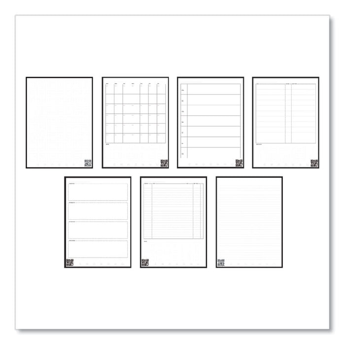 Fusion Smart Notebook, Seven Assorted Page Formats, Black Cover, (21) 11 x 8.5 Sheets