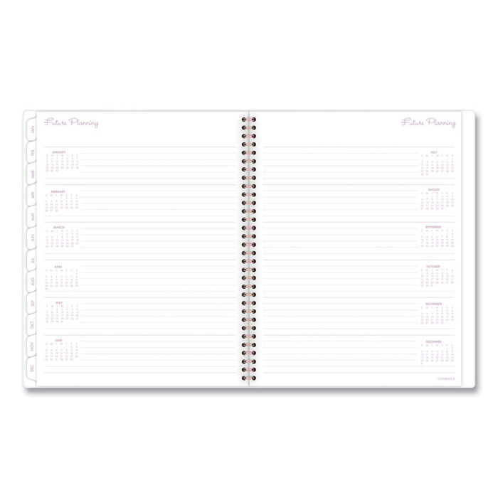 Mina Weekly/Monthly Planner, Floral Artwork, 11 x 8.5, White/Violet/Peach Cover, 12-Month (Jan to Dec): 2026