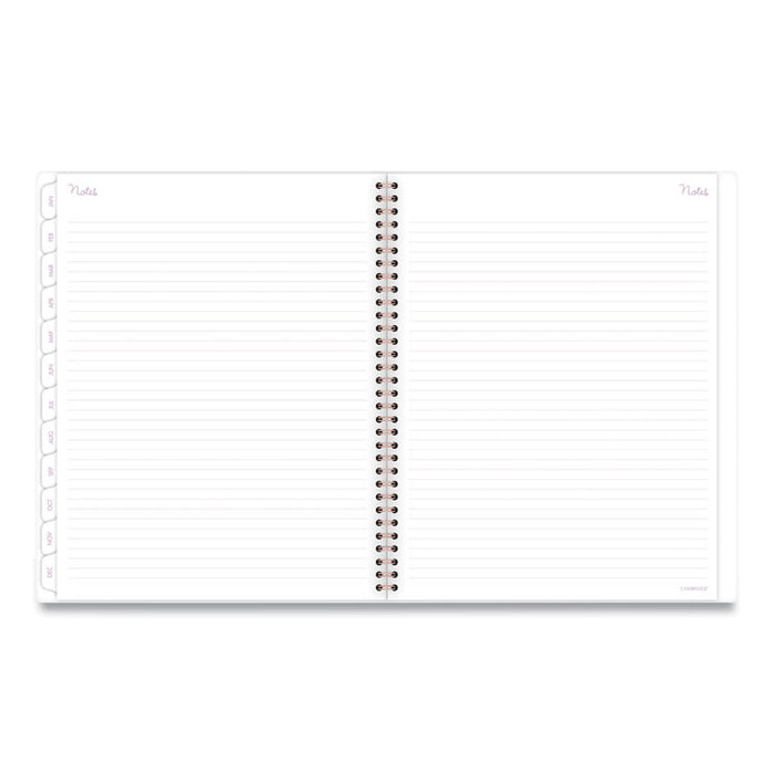 Mina Weekly/Monthly Planner, Floral Artwork, 11 x 8.5, White/Violet/Peach Cover, 12-Month (Jan to Dec): 2026