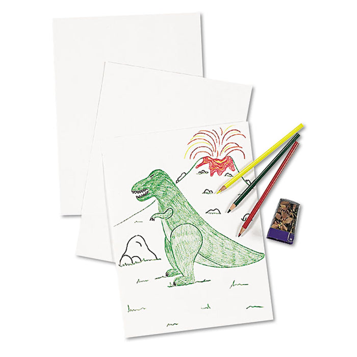 White Drawing Paper, 78 lb Text Weight, 12 x 18, Pure White, 500/Ream