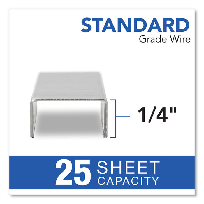 S.F. 1 Standard Staples, 0.25" Leg, 0.5" Crown, Steel, 5,000/Pack, 5 Packs/Box