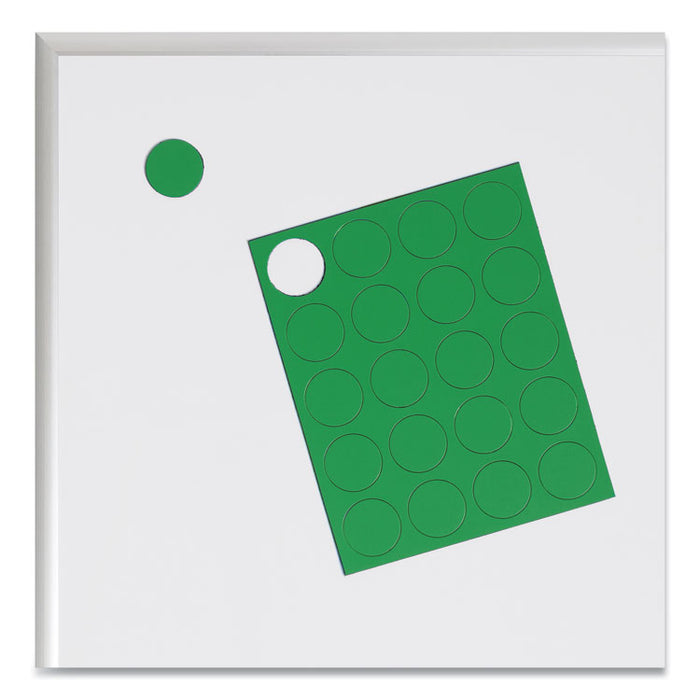 Heavy-Duty Board Magnets, Circles, 0.75" Diameter, Green, 20/Pack