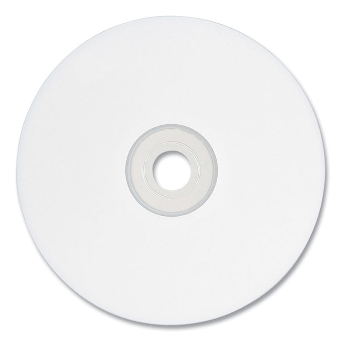 CD-R Printable Recordable Disc, 700 MB/80 Minute, 52x, Spindle, White, 100/Pack