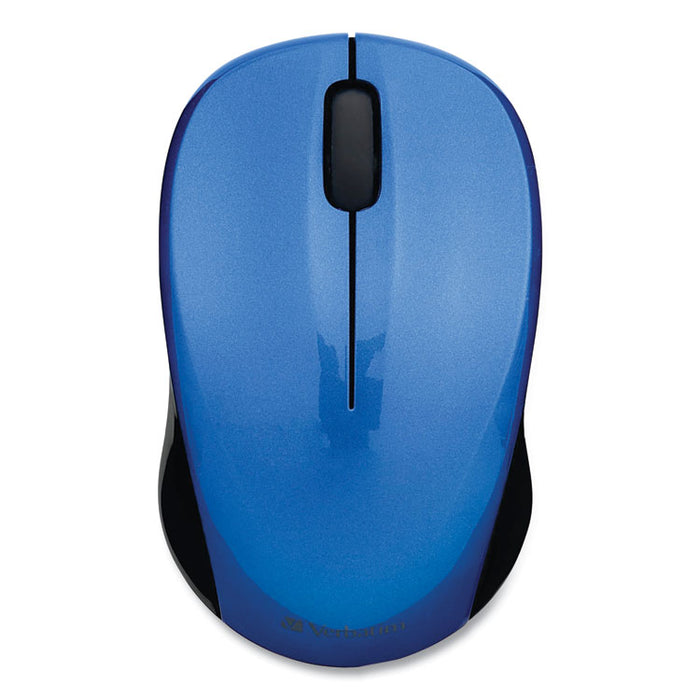 Silent Wireless Blue LED Mouse, 2.4 GHz Frequency/32.8 ft Wireless Range, Left/Right Hand Use, Blue