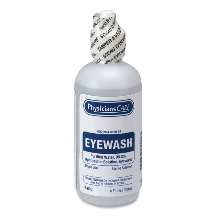 First Aid Refill Components Disposable Eye Wash, 4 oz. Bottle