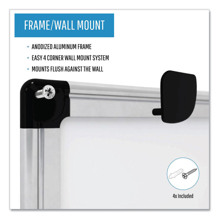 Porcelain Value Dry Erase Board, 48" x 96", White Surface, Satin Aluminum Frame
