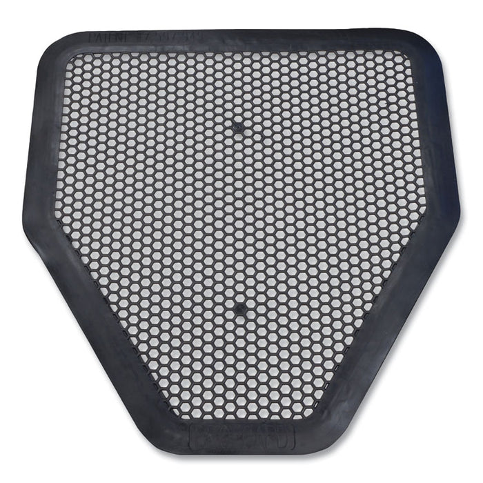 Deo-Gard Disposable Urinal Mat, Shield-Shaped, Fresh Mountain Air Scent, Charcoal Gray Perforated Surface, 17.5 x 20.5, 6/CT