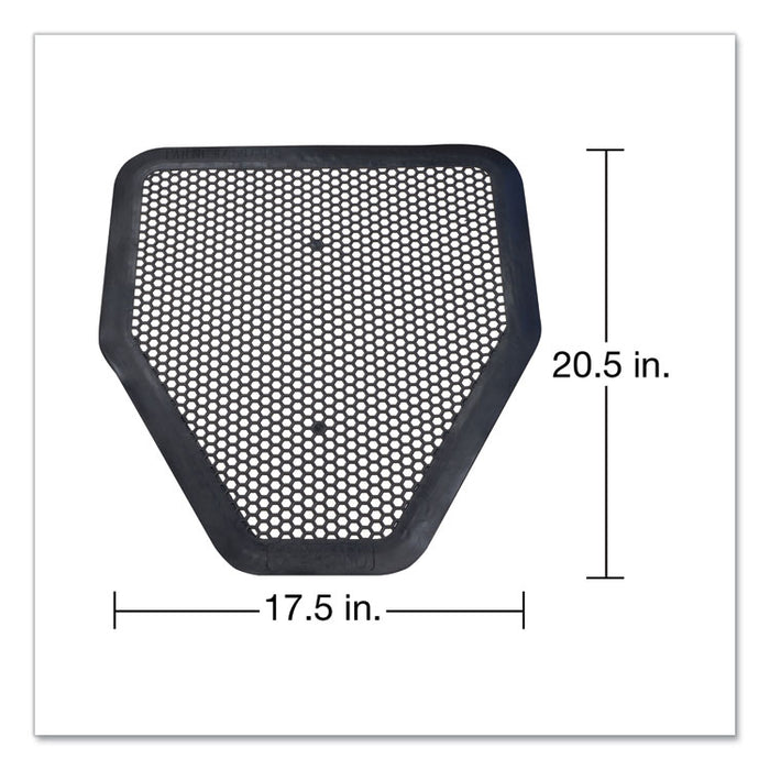 Deo-Gard Disposable Urinal Mat, Shield-Shaped, Fresh Mountain Air Scent, Charcoal Gray Perforated Surface, 17.5 x 20.5, 6/CT