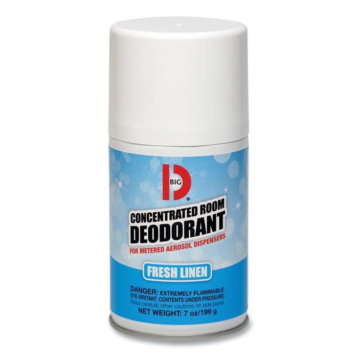 Metered Concentrated Room Deodorant, Fresh Linen, 7 oz Aerosol Spray, 12/Box