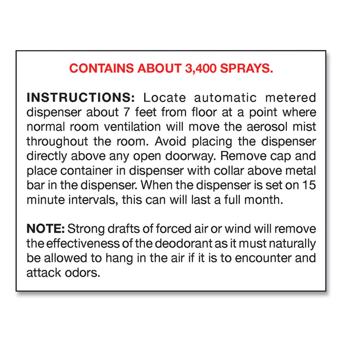 Metered Concentrated Room Deodorant, Mountain Air, 7 oz Aerosol Spray, 12/Carton