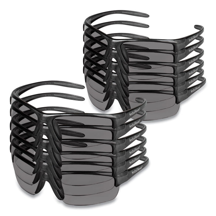 Equalizer Safety Glasses, Gunmetal Half Frame, Smoke Dual Lens, 12/Box