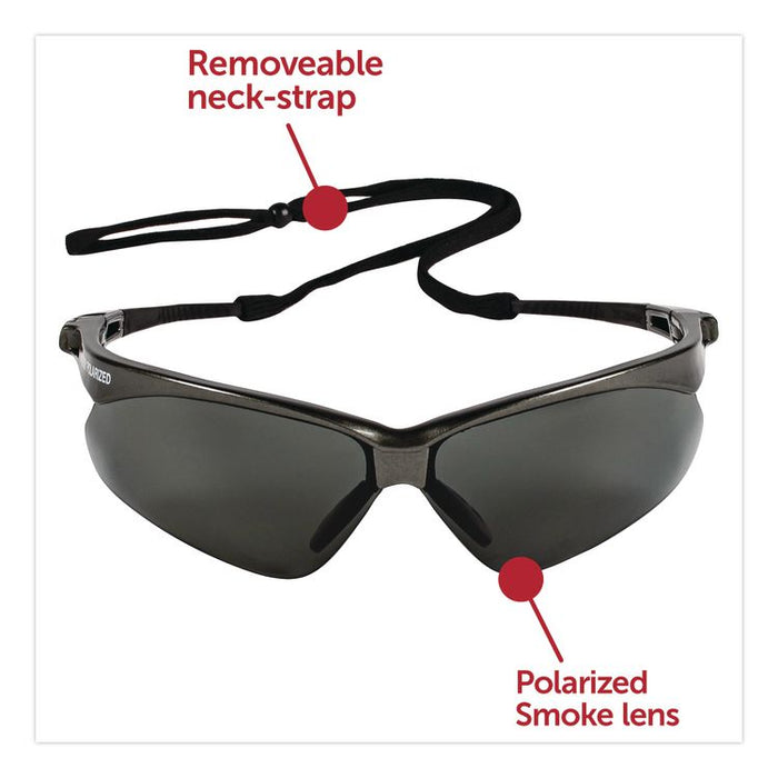 Nemesis Safety Glasses, Gunmetal Half Frame, Smoke Dual Lens, 12/Box