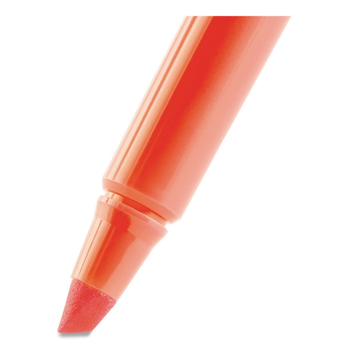 Brite Liner Highlighter, Fluorescent Orange Ink, Chisel Tip, Orange/Black Barrel, Dozen