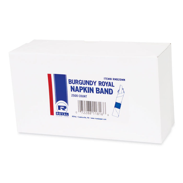 Napkin Bands, Burgundy, 1.5", 2,500/Pack, 8 Packs/Carton