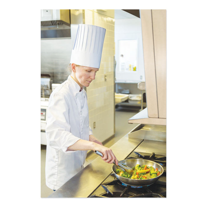 Pleated Chef's Hats, Paper, Adjustable, 10" Tall, One Size, White, 24/Carton