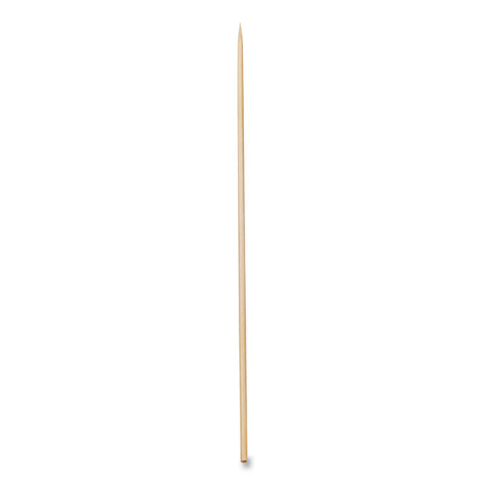 Bamboo Skewers, Paper, 10", White, 100/Pack, 10 Packs/Box, 12 Boxes/Carton