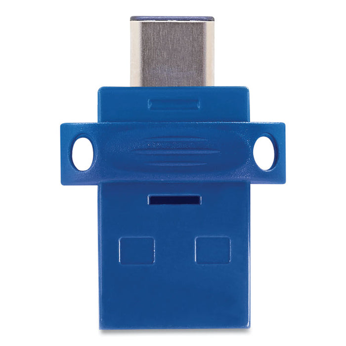 Store n' Go Dual USB 3.0 Flash Drive for USB-C Devices, 32 GB, Blue