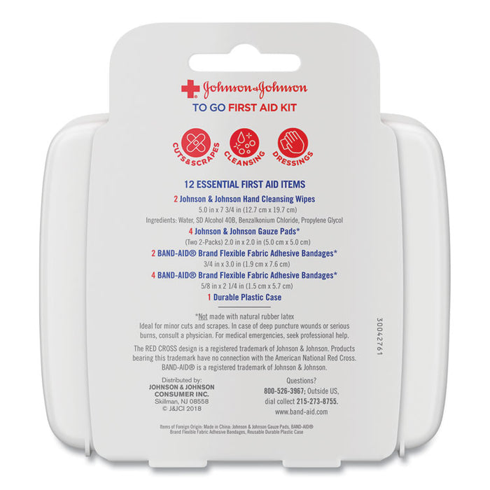 Mini First Aid To Go Kit, 12 Pieces, Plastic Case