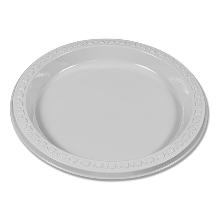 Plastic Dinnerware, Plates, 7" dia, White, 125/Pack