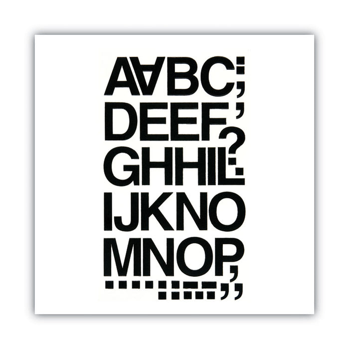 Press-On Vinyl Self-Adhesive Numbers and Uppercase Letters, 1.5" Tall, Black Characters, 37 Pieces