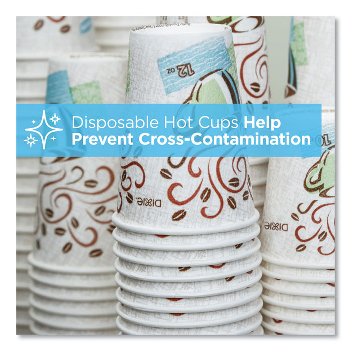 PerfecTouch Paper Hot Cups, 8 oz, Coffee Haze Design, 25/Sleeve, 20 Sleeves/Carton
