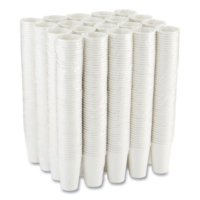 Paper Hot Cups, 16 oz, White, 50/Sleeve, 20 Sleeves/Carton