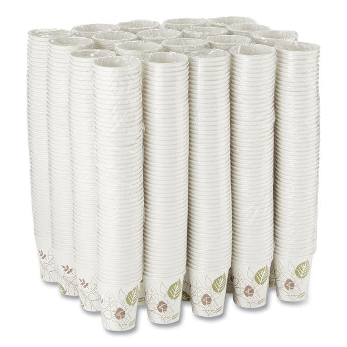 Pathways Paper Hot Cups, 10 oz, White/Brown, 50/Sleeve, 20 Sleeves/Carton
