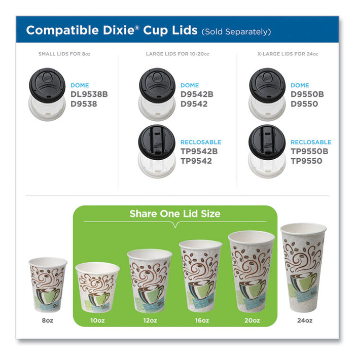 PerfecTouch Paper Hot Cups, 10 oz, Coffee Haze Design, 25/Pack
