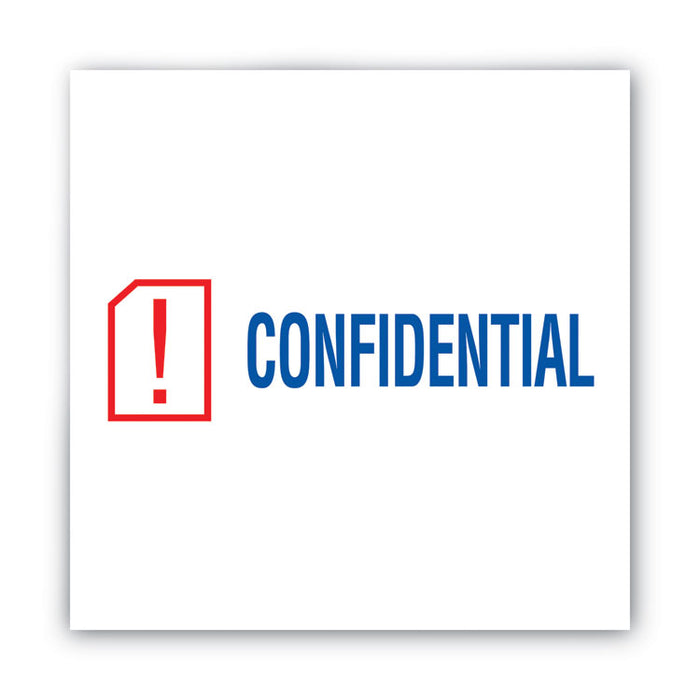 Pre-Inked Shutter Stamp, Red/Blue, CONFIDENTIAL, 1.63 x 0.5